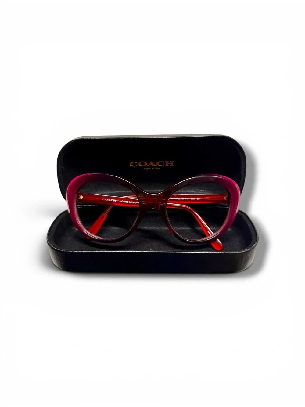 Coach Women's Oversized Burgundy Laminate Eyeglass Frames